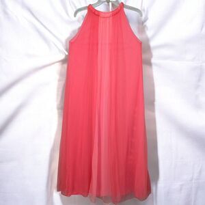 VTG 60-70s Chevette Dress Gown 37" Bust 51" long Pink‎ Lined Boho Flowy Feminine